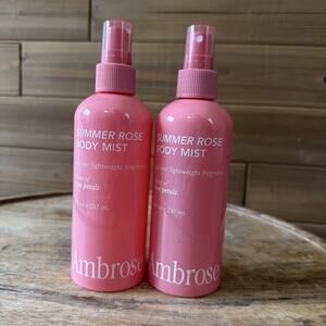 (2) Ambrose Summer Rose Body Mist All-Over lightweight fragrance Rose Petals